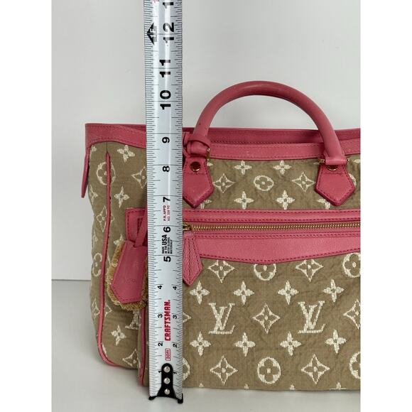 Louis Vuitton Sabbia Cabas Tote Bag in Monogram Canvas w Pink Leather Trim D-9 - Picture 16 of 16